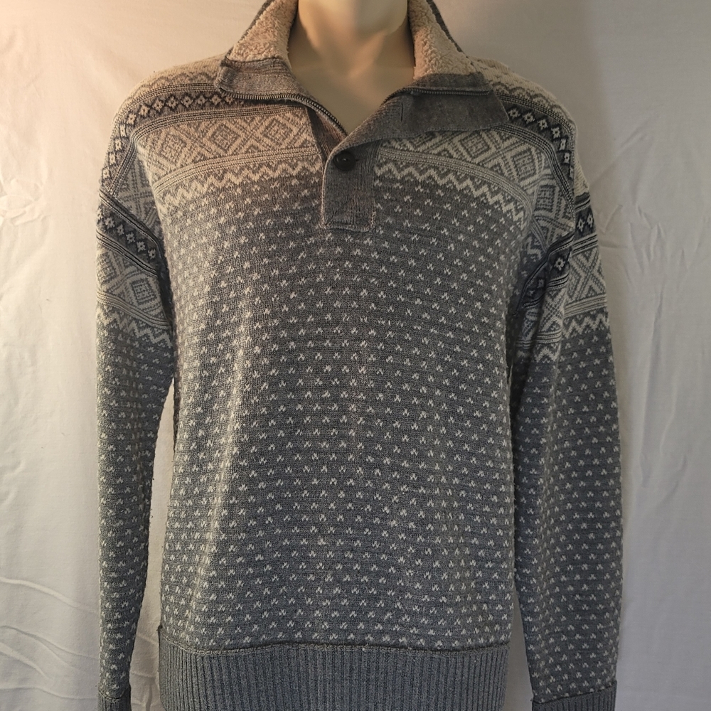 Eddie Bauer Classic Cowl Sweater Gray SZ LG